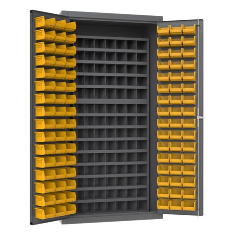 steel drawer cabinet with 60 bin trays|Durham 14 Gauge Welded Steel Small Parts Storage/Security .